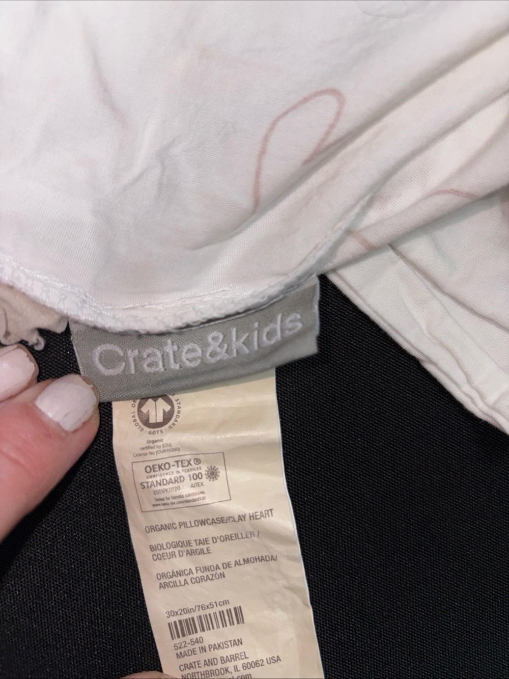 Leanne Ford for Crate&Barrel 2 pillowcases with maroon Heart Motif - Picture 8 of 9